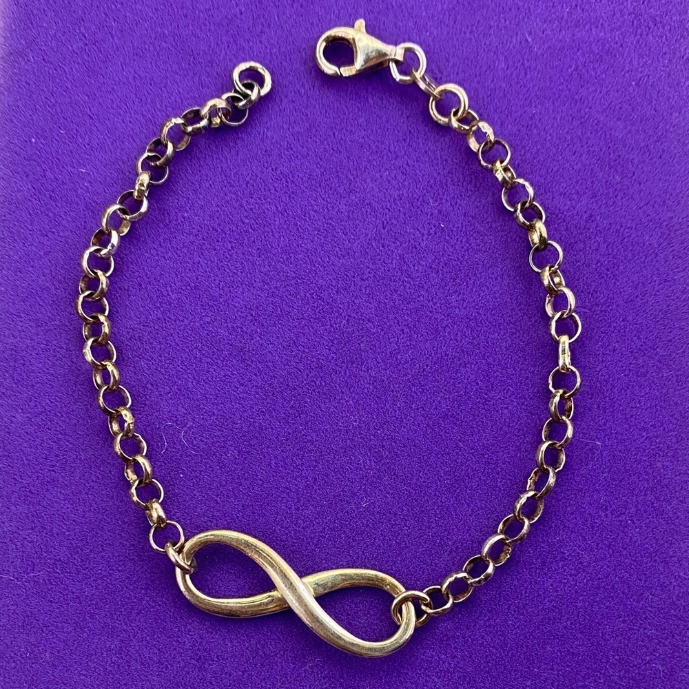 💛 Sterling Silver Infinity Link Chain Bracelet | Luxury Everyday Jewelry - Picture 4 of 4
